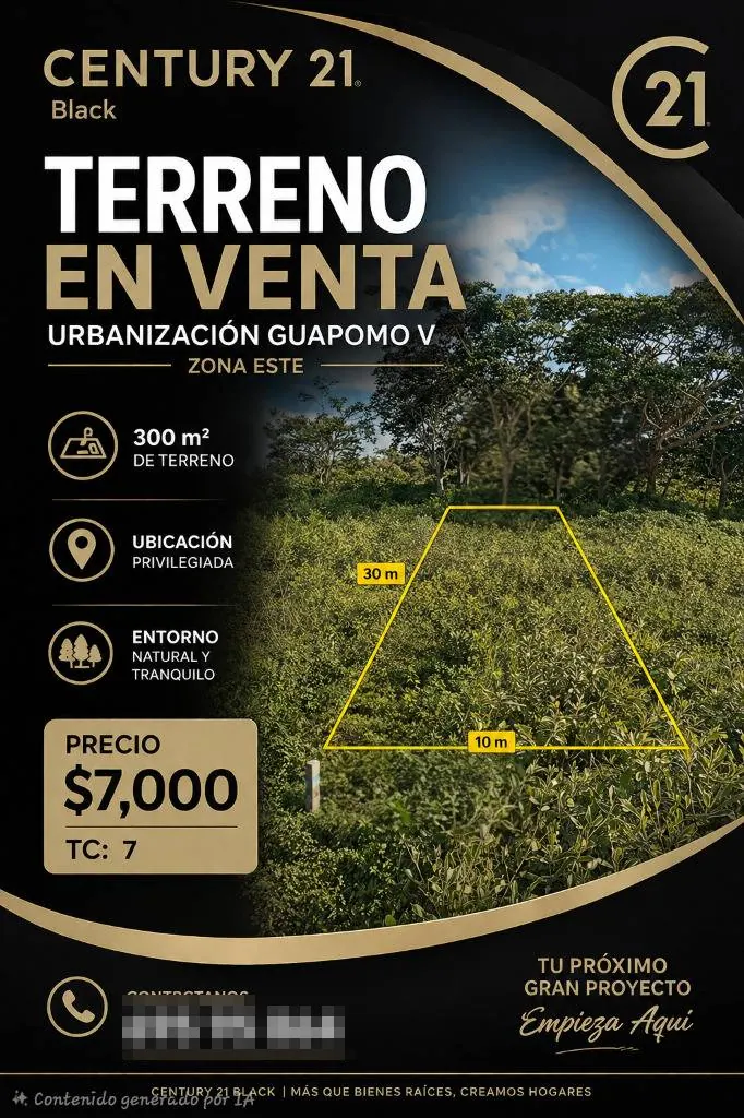 Terreno de 300 m² en venta en la urbanización Guapomo 5, Zona Este: foto 2 de 5