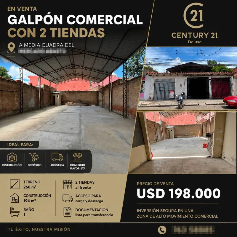 Galpón con 2 tiendas en venta en la Zona Sur, cerca del Abasto: foto 2 de 6