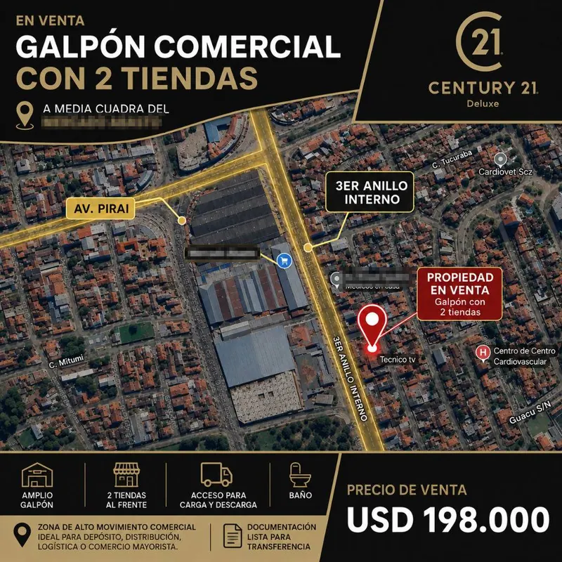 Galpón con 2 tiendas en venta en la Zona Sur, cerca del Abasto: foto 3 de 6