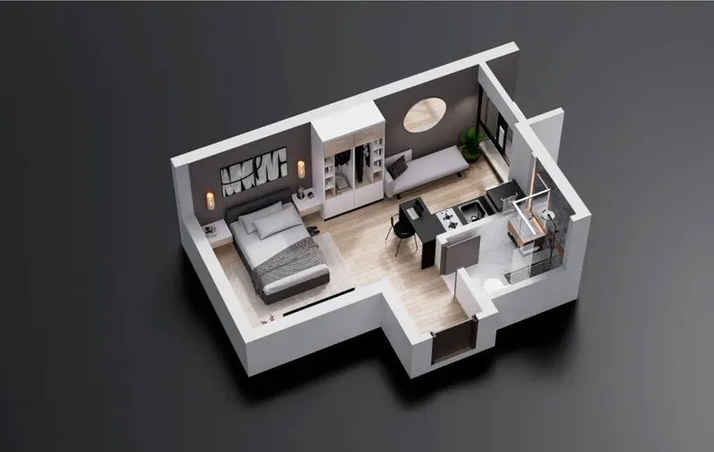 Monoambiente en preventa en el condominio Tribu Urbana, Zona Norte: foto 2 de 8