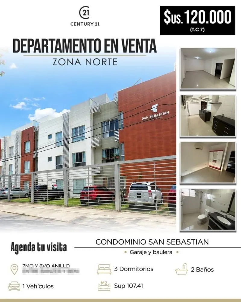 Departamento de 3 dormitorios en venta en el condominio San Sebastián: foto 2 de 10