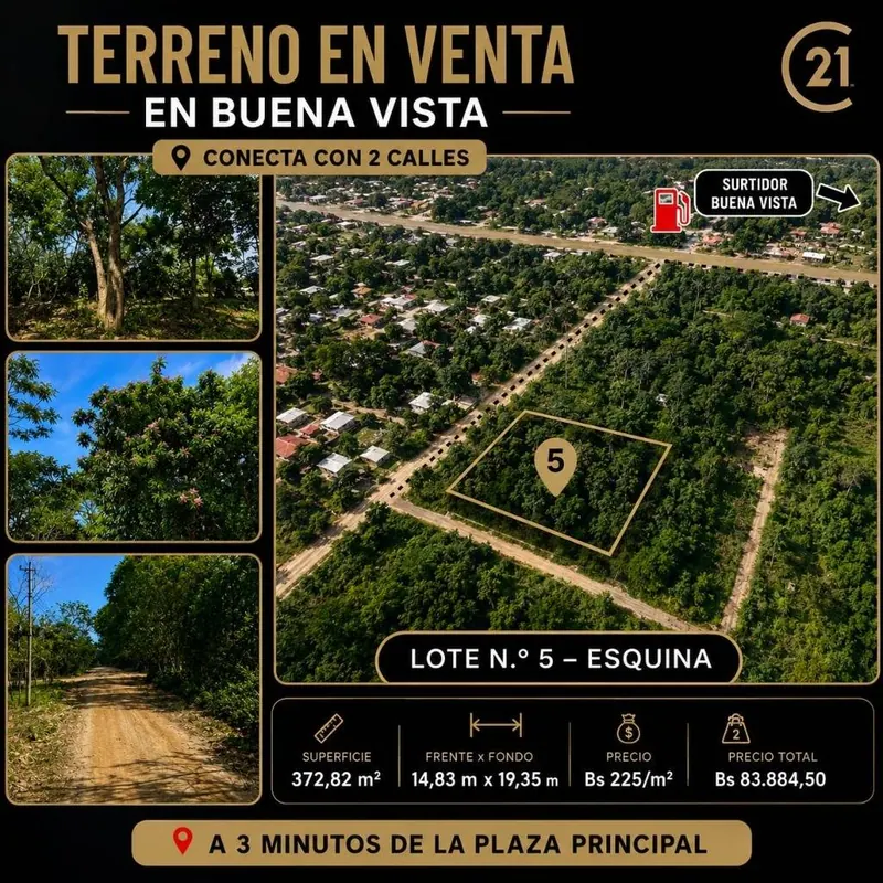 Corner lot of 372.82 m² for sale in Buena Vista: foto 2 de 3