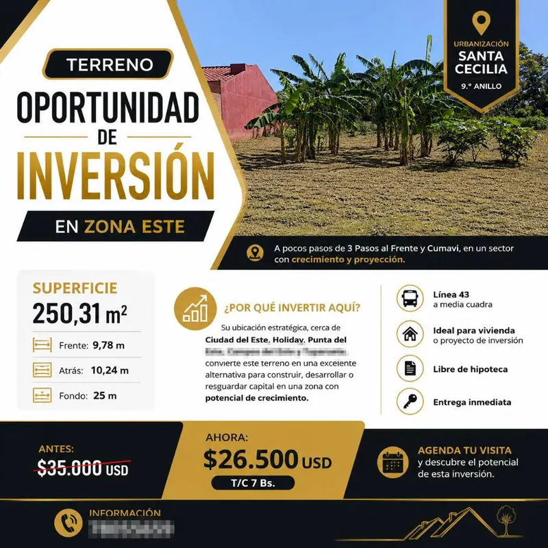 250.31 m² lot for sale in the Santa Cecilia development: foto 2 de 8