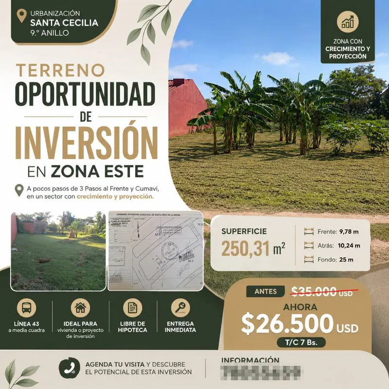 250.31 m² lot for sale in the Santa Cecilia development: foto 3 de 8