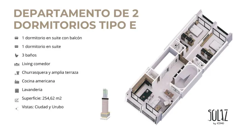 Departamento de 2 dormitorios en preventa en Solaz, Zona Oeste: foto 3 de 3