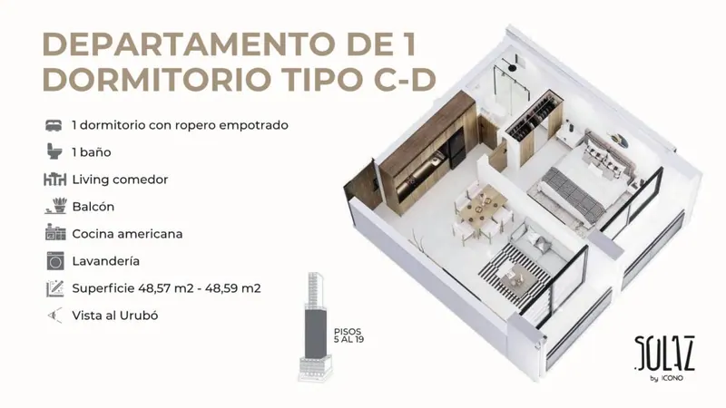 Departamento de 1 dormitorio en preventa en Solaz, Zona Oeste: foto 5 de 5