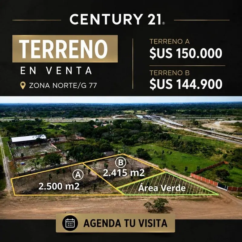 Terrenos en venta sobre la Av. Central, zona G77, 2.500 y 2.415 m²: foto 2 de 6