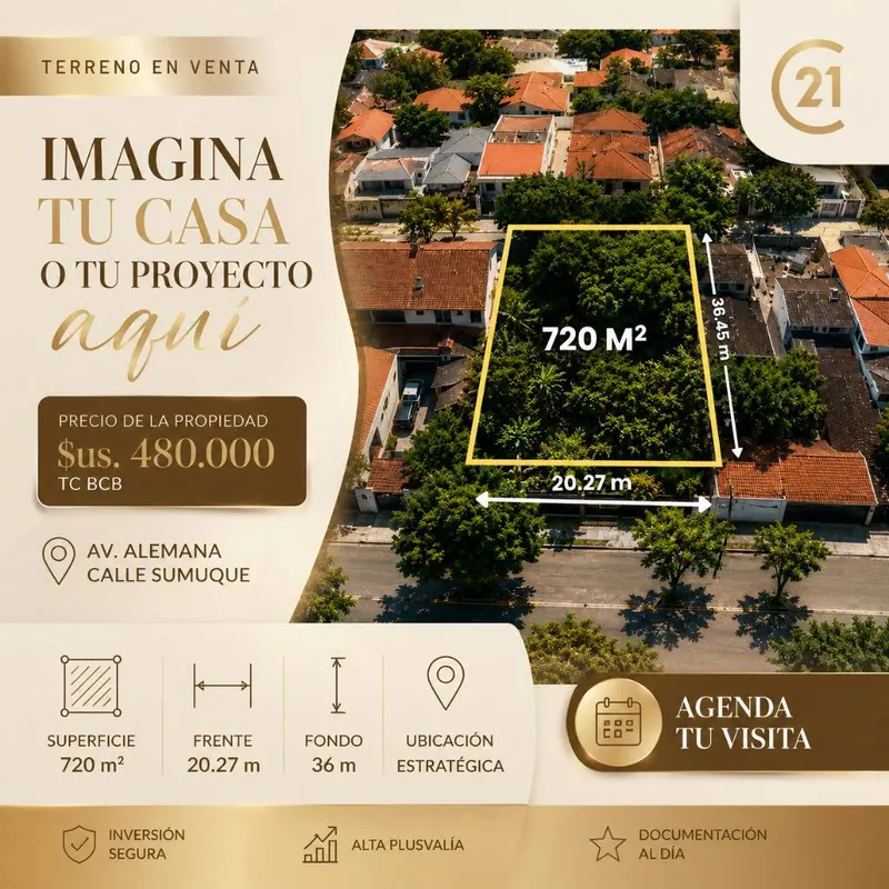 Terreno de 720 m² en venta a media cuadra de la Avenida Alemana: foto 2 de 7