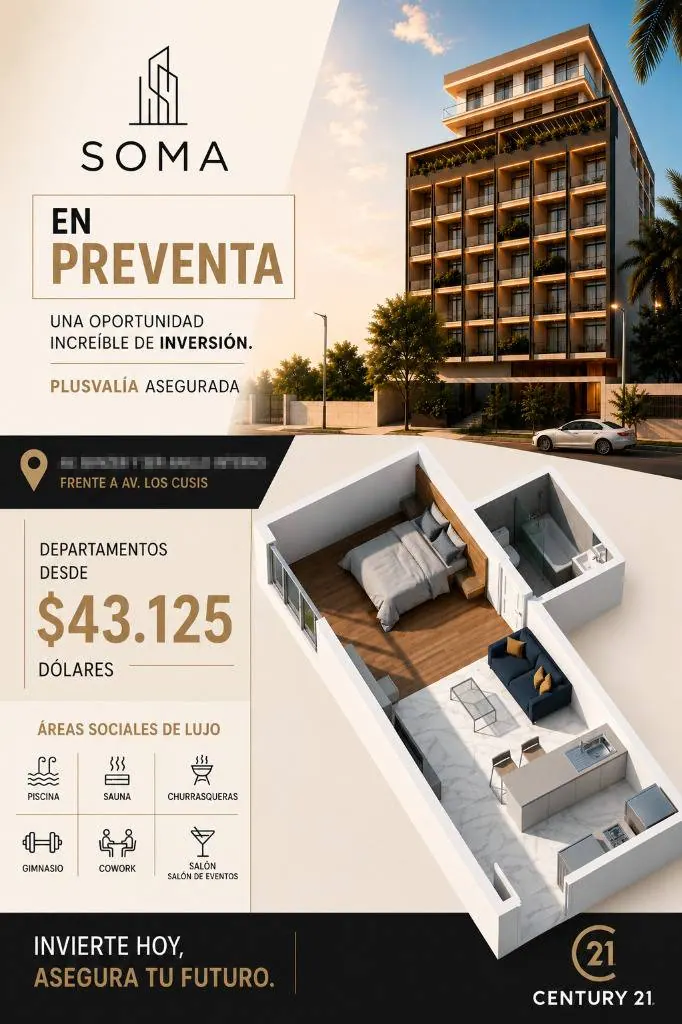 Monoambiente en preventa en la torre Soma, Av. Banzer, Zona Norte: foto 2 de 9