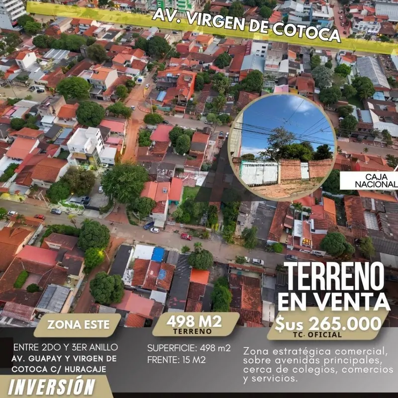Terreno de 498 m² en venta sobre la Av. Virgen de Cotoca, Zona Este: foto 2 de 11
