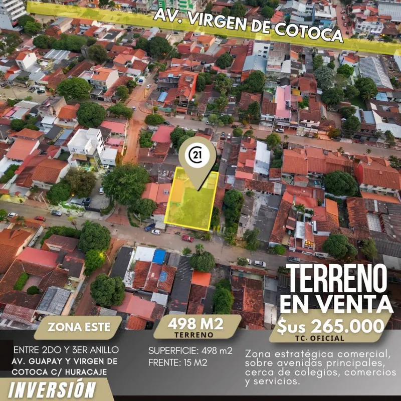 Terreno de 498 m² en venta sobre la Av. Virgen de Cotoca, Zona Este: foto 4 de 11