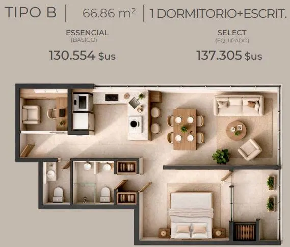 1-bedroom apartment for sale in Aqua Tower, Equipetrol: foto 2 de 23