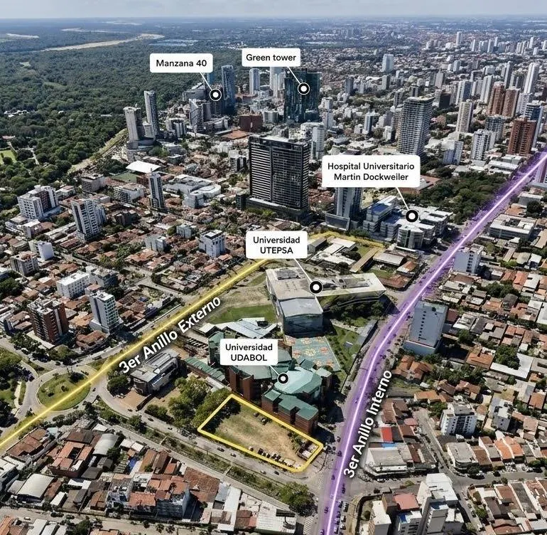 Corner lot of 1,500 m² for sale in Equipetrol, Radial 23: foto 3 de 6