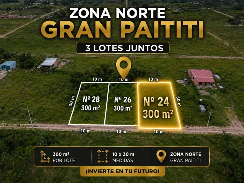 Terreno de 300 m² en venta en Gran Paititi, Zona Norte: foto 4 de 12