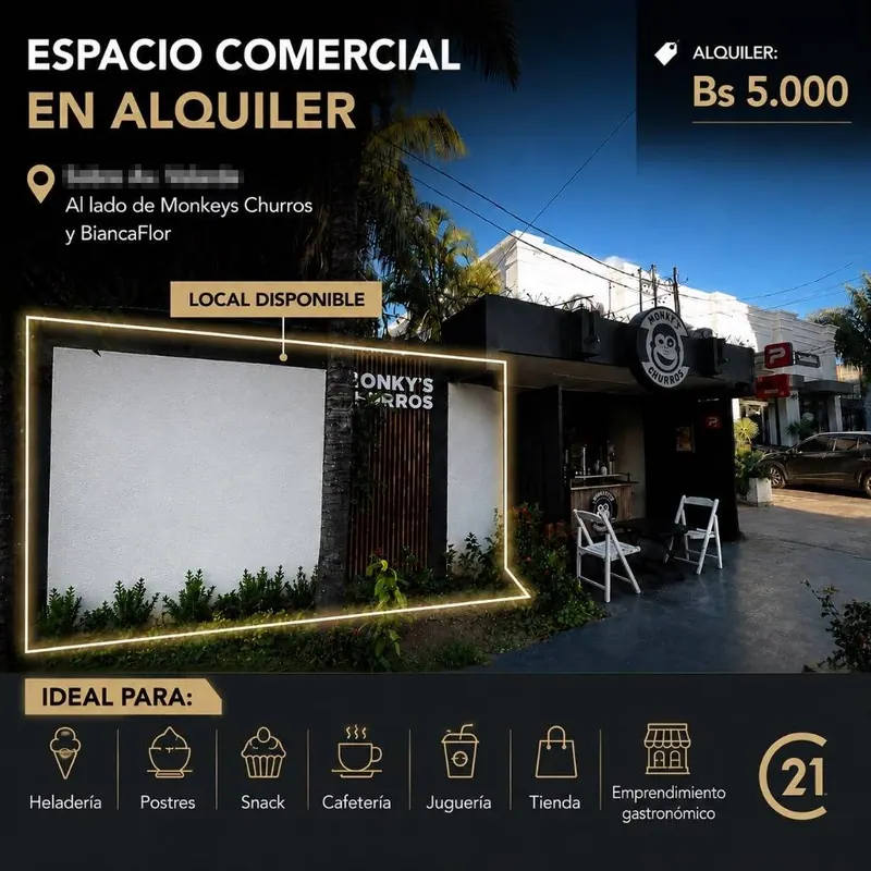 7 m² commercial space for rent on Av. Velarde, South Zone: foto 2 de 9