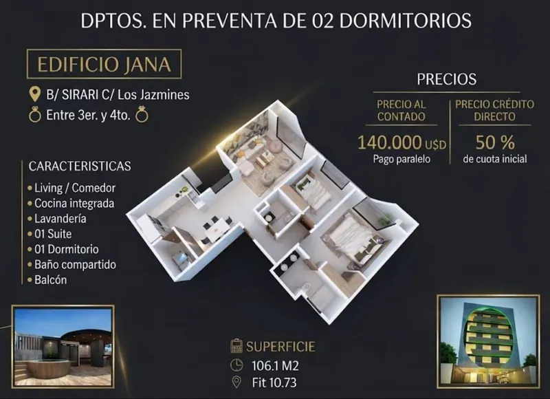 2-bedroom apartment for pre-construction sale in the Jana building: foto 15 de 16