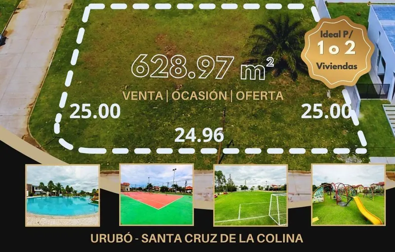 Terreno en esquina de 628,97 m² en venta en Santa Cruz de la Colina: foto 3 de 8