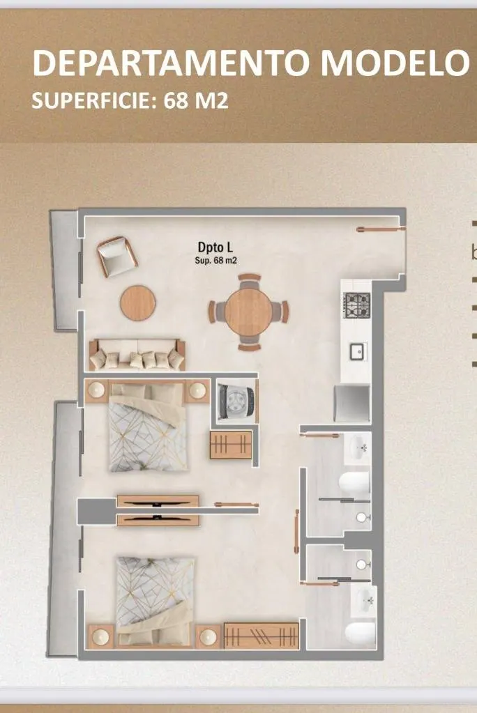 Departamento de 2 dormitorios en venta en Uptown Drei, Equipetrol: foto 12 de 13