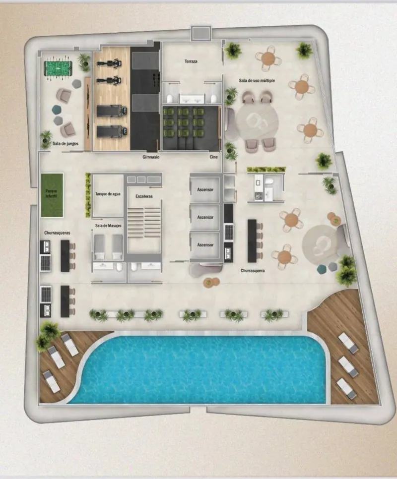 Departamento de 2 dormitorios en venta en Uptown Drei, Equipetrol: foto 13 de 13