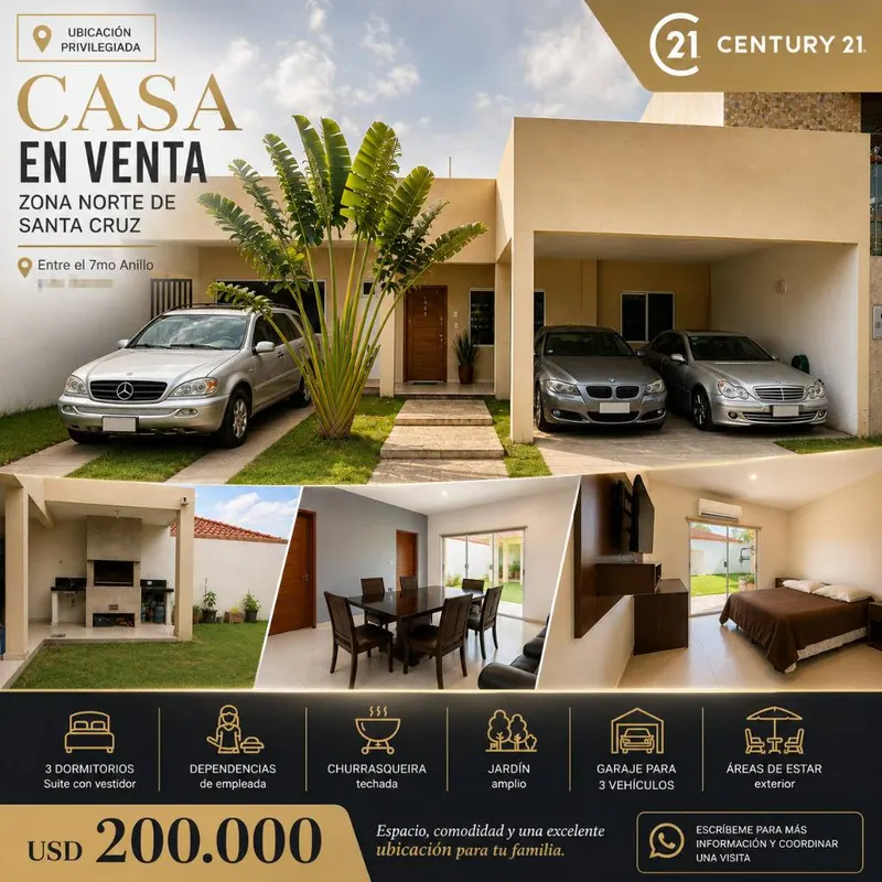 3-bedroom house for sale in the North Zone, 7th ring and Banzer: foto 2 de 6