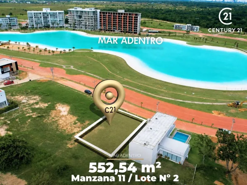 Terreno de 552,54 m² en primera línea en venta en Mar Adentro, Urubó: foto 2 de 5