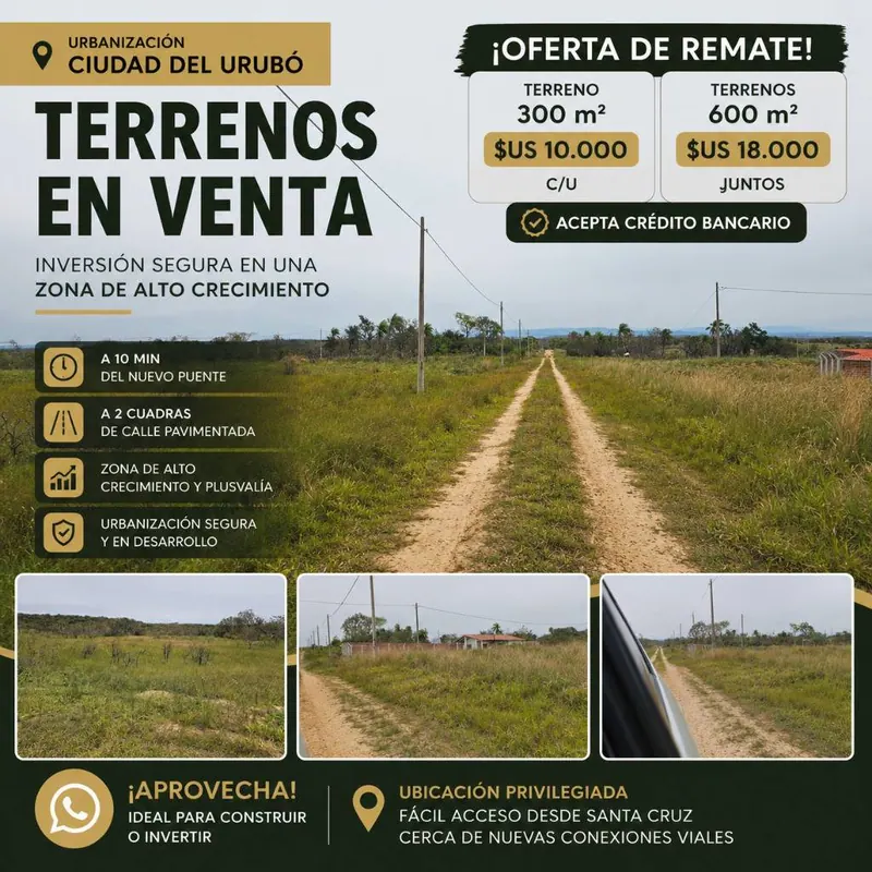 300 m² lot for sale in Ciudad del Urubó: foto 2 de 4