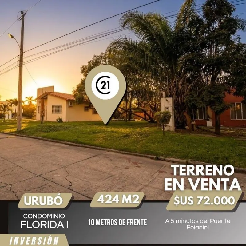 424 m² lot for sale in the Florida 1 gated community, Urubó: foto 1 de 4