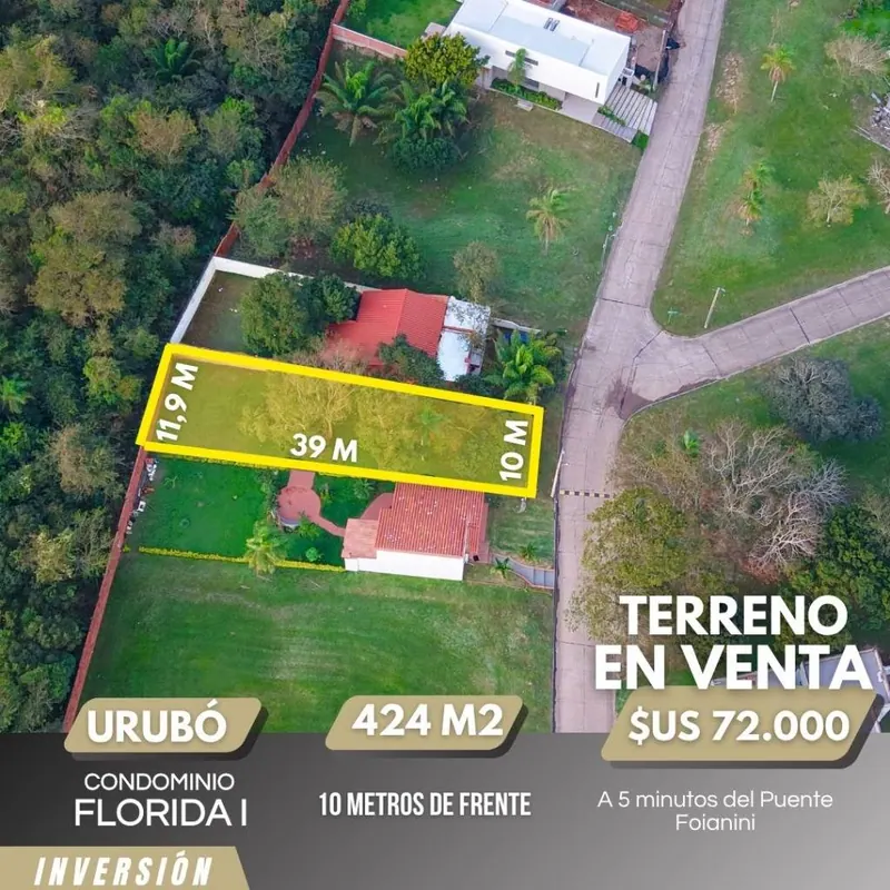 424 m² lot for sale in the Florida 1 gated community, Urubó: foto 3 de 4