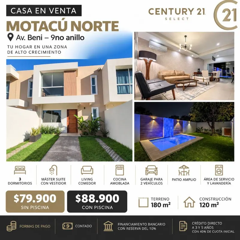 Casa amoblada de 3 dormitorios en venta en la Av. Beni, 9no anillo: foto 9 de 9