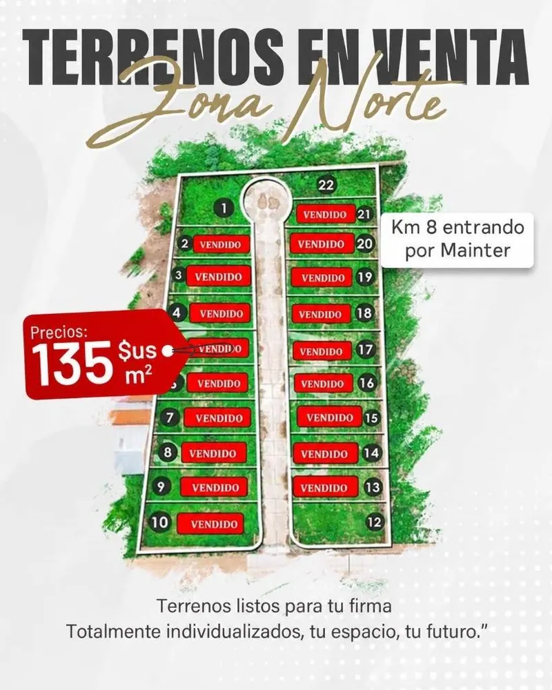 Terreno de 142,38 m² en venta en la Zona Norte, Km 9 Mainter: foto 2 de 4