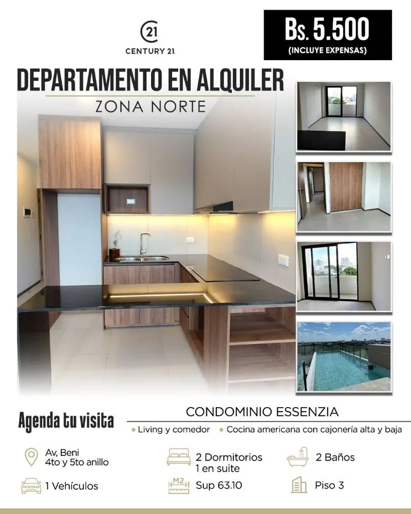 2-bedroom brand-new apartment for rent in Essenzia: foto 11 de 16