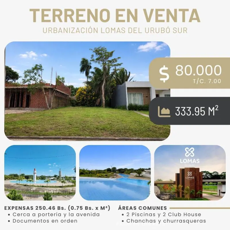 333.95 m² lot for sale in Lomas del Urubó Sur: foto 2 de 7