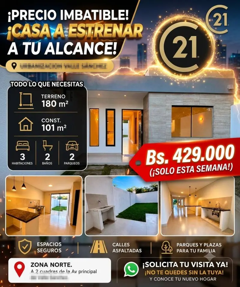 Brand-new house for sale in the Valle Sánchez development, Warnes: foto 2 de 8