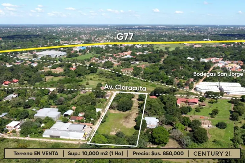 Terreno de 1 hectárea en venta sobre la Av. Claracuta, Zona Norte