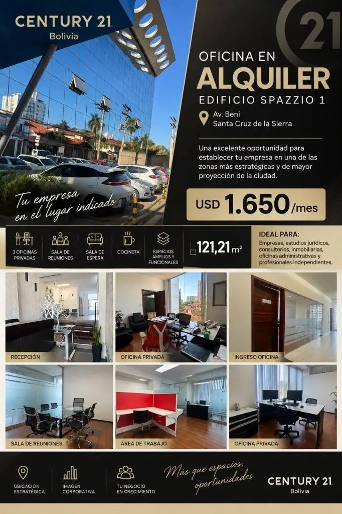 121.21 m² office for rent in Spazzio 1, Av. Beni: foto 2 de 8