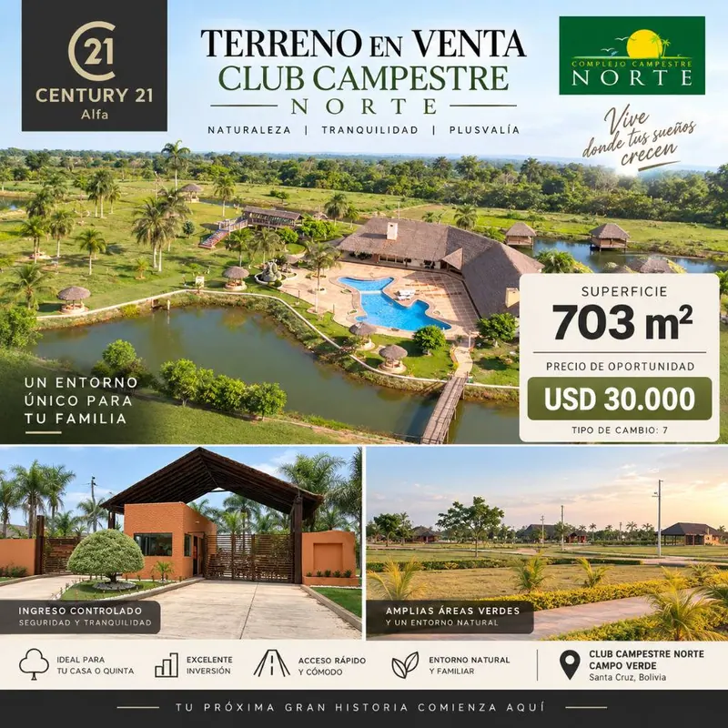 Terreno de 703 m² en venta en Club Campestre Norte, Campo Verde: foto 2 de 5