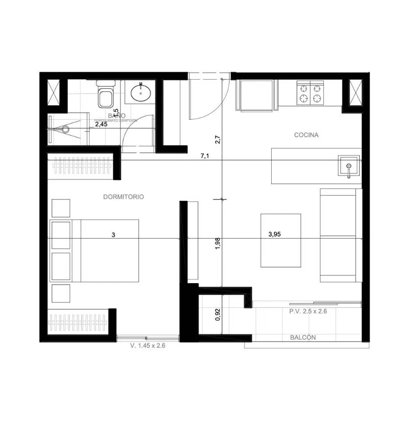 Monoambiente de 48,34 m² en venta en Stratto Up, Equipetrol: foto 11 de 11