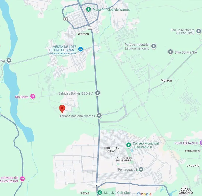 Terreno de 300 m² en venta en la urbanización Gran Paititi, Warnes: foto 3 de 4