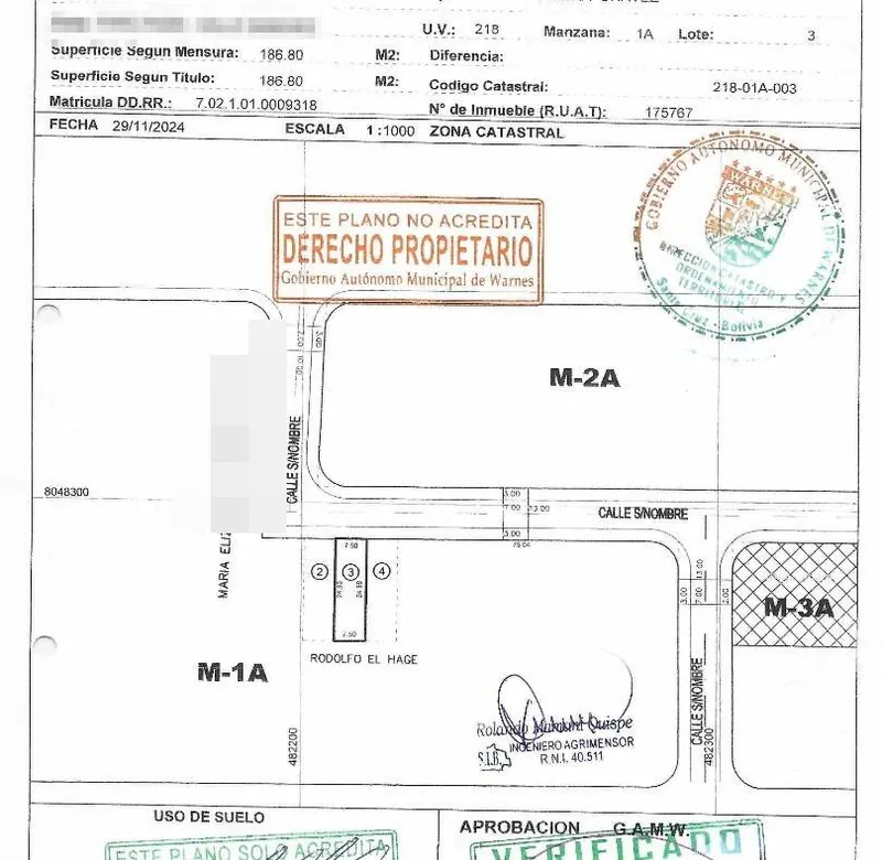 186.8 m² lot for sale in Casa Norte, Valle Sánchez, Warnes: foto 5 de 5