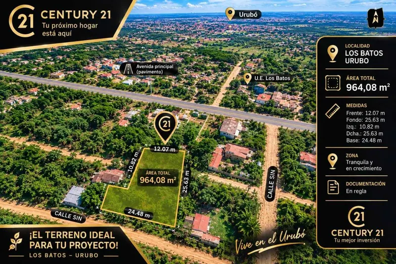964.08 m² lot for sale in Urubó, Los Batos: foto 2 de 11