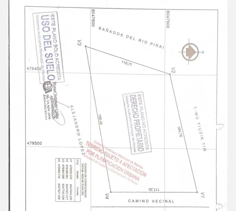 Terreno de 2 hectáreas con tinglado en venta en Terracor 3, Warnes: foto 2 de 6