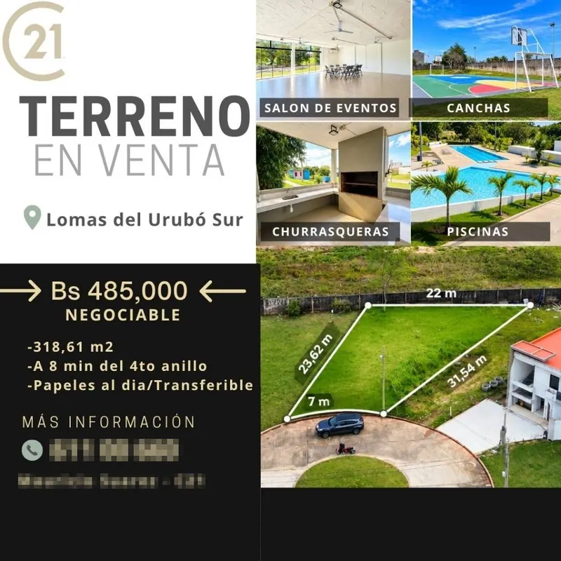 318.64 m² lot for sale in Lomas del Urubó Sur: foto 2 de 7