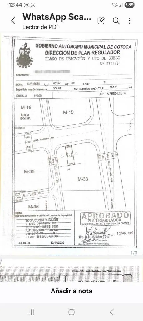 300.01 m² lot for sale in La Predilecta, Cotoca: foto 2 de 2