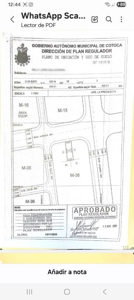 300.01 m² lot for sale in La Predilecta, Cotoca: foto 2 de 2