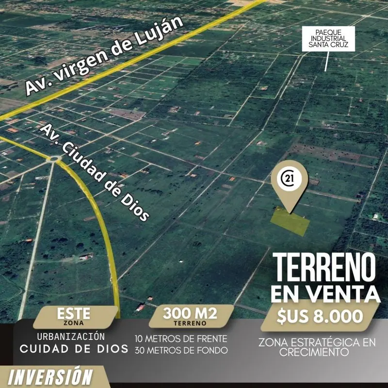 Terreno de 300 m² en venta en la Urbanización Ciudad de Dios, Cotoca: foto 4 de 4