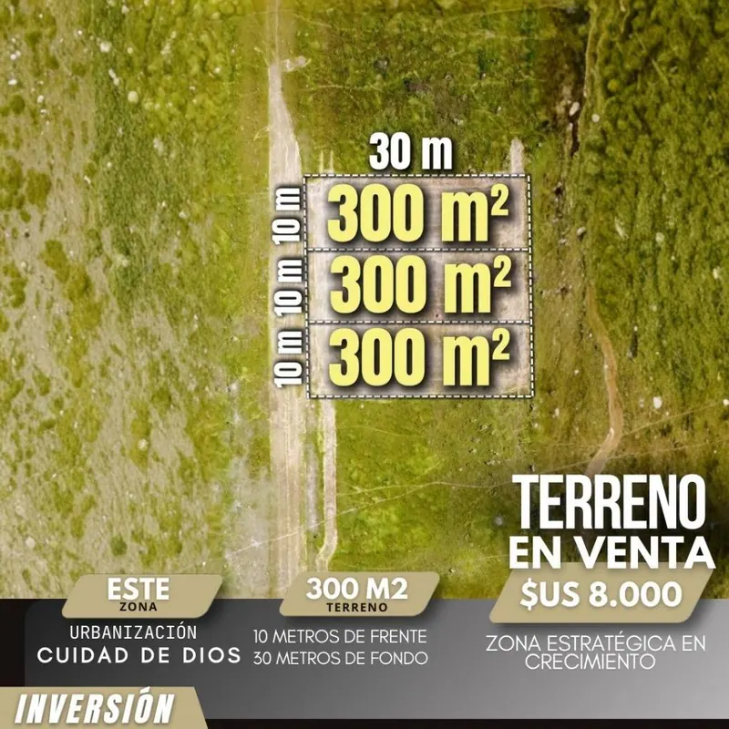 Terreno de 300 m² en venta en la Urbanización Ciudad de Dios, Cotoca: foto 2 de 4