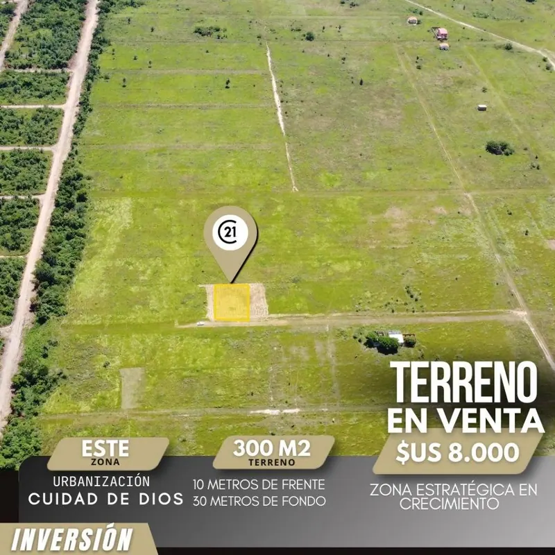 Terreno de 300 m² en venta en la Urbanización Ciudad de Dios, Cotoca: foto 4 de 5