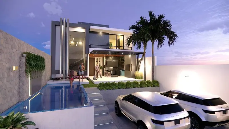 4-bedroom house for sale, pre-construction, in Los Batos, Urubó: foto 1 de 7