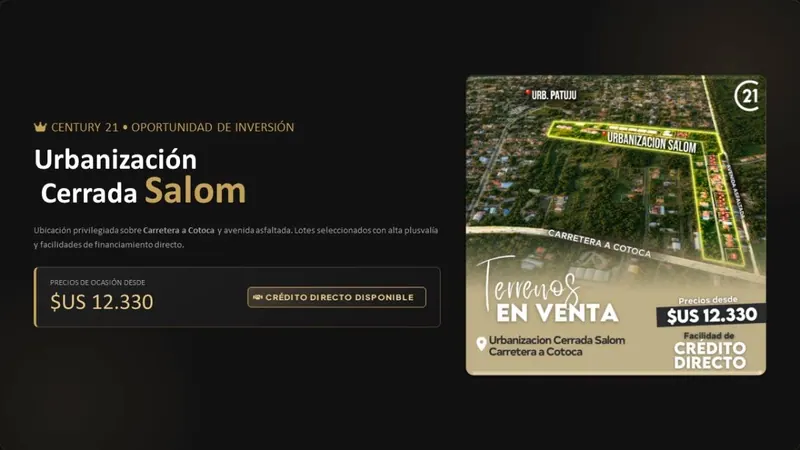 274 m² lot for sale in the gated Salom development, Cotoca: foto 3 de 6