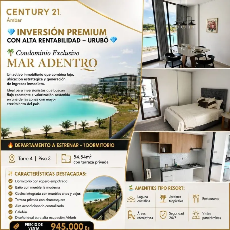 1-bedroom furnished apartment for sale in Mar Adentro, Urubó: foto 2 de 28